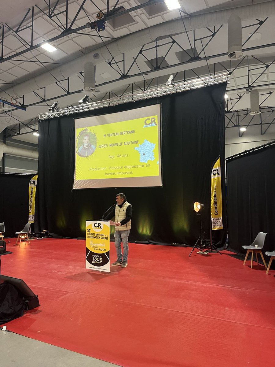 Félicitations à Bertrand Venteau Président de la Chambre d'agriculture de la Haute-Vienne est élu président de la Coordination Rurale - Union nationale avec 74 voix contre 68 à Véronique Le floc’h Présidente sortante ! 

#Coordinationrurale #Election #Congrès2025