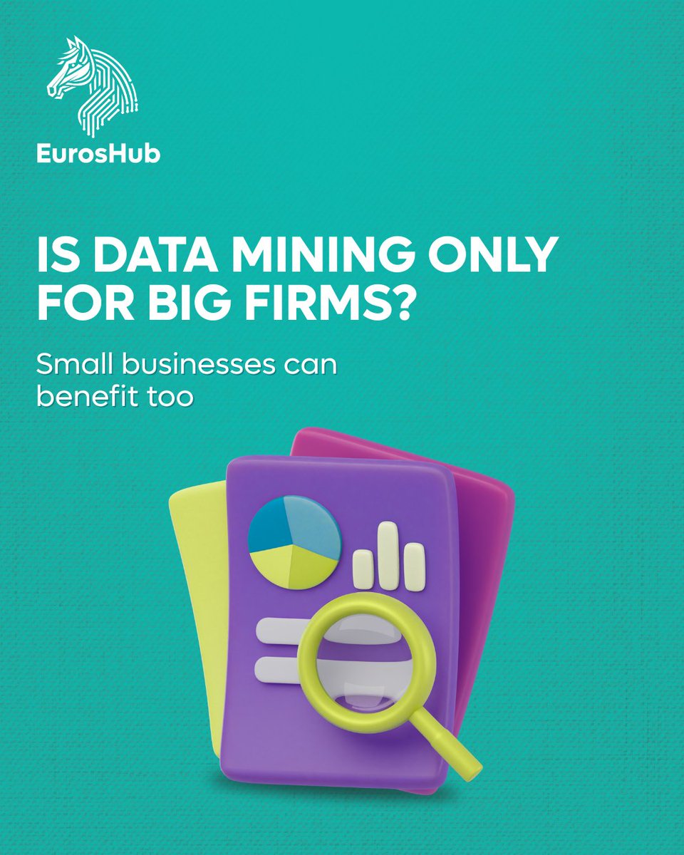 euroshub's tweet image. Data mining isn’t just for big firms!  

Small businesses can leverage the right tools to make smarter decisions and fuel growth. 

Let EurosHub help you turn your data into a powerful business asset!

#eurosHub
#DataMining 
#SmallBusinessGrowth 
#SmartDecisions