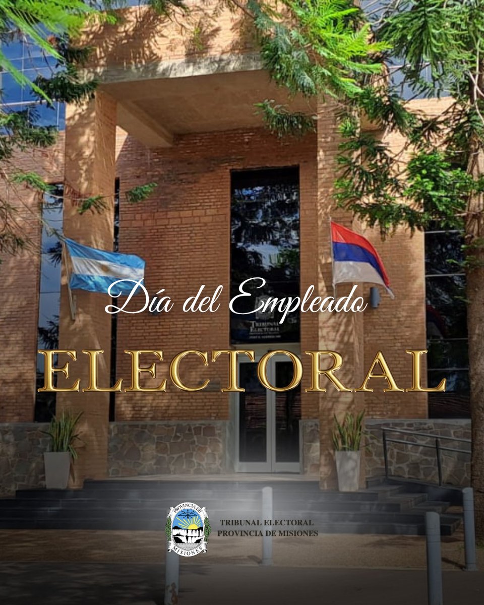 🗳️ Ley 1-N° 165 - Día del Empleado Electoral 🗳️

👉🏻 En esta fecha conmemorativa las autoridades del Tribunal Electoral de la Provincia de Misiones, representada por el Sr. Presidente Dr. Cristian Marcelo Benítez, saludan al personal del Tribunal.