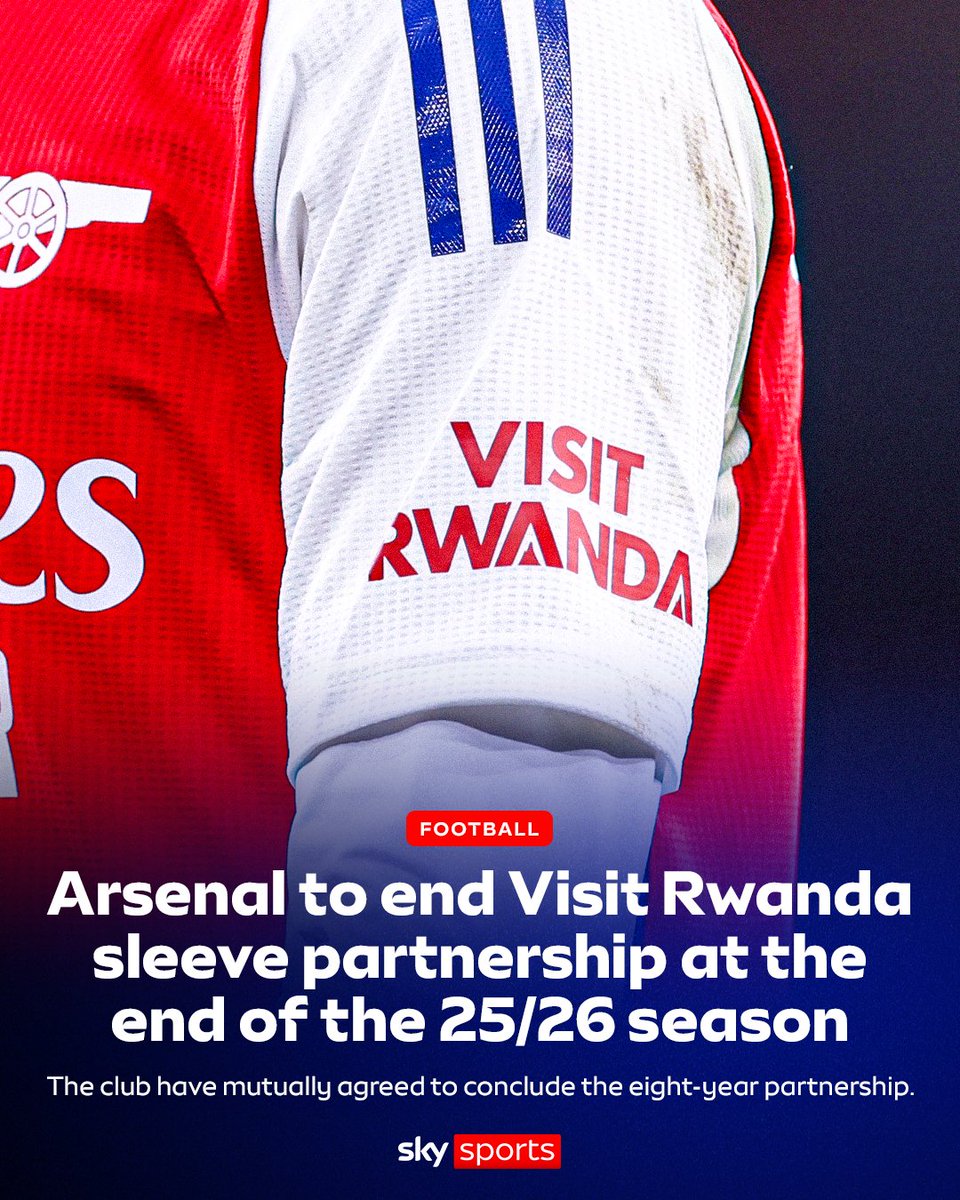 SkySportsPL's tweet image. Arsenal&apos;s partnership with Visit Rwanda will come to an end at the end of the season 👕🔴