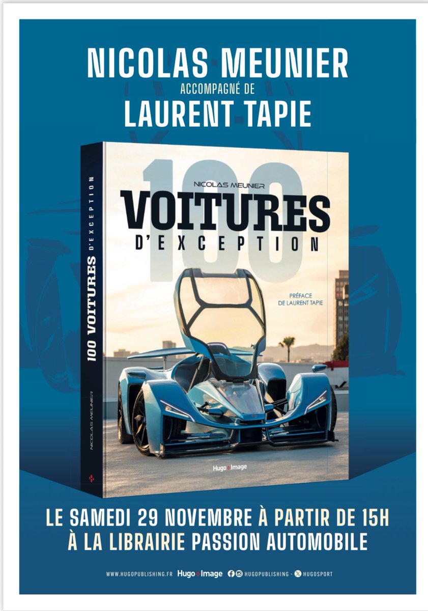 Retrouvez <a href="/NMeunierAuto/">Nicolas Meunier</a> en dédicace à la Librairie Passion Automobile samedi 29/11 à partir de 15h pour son livre Voitures d’exception !