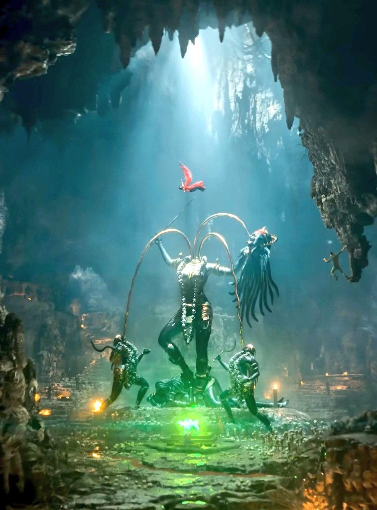 AstroCounselVik's tweet image. Just saw the trailer of Varanasi to the World and this shot of Maa Chinnamasta in the Ugrabhatti cave hit straight in the spine. Goosebumps!!

She&apos;s the Goddess linked to Rahu Mahavidya, she symbolizes the transcendence of ego and the cycle of birth, death, and rebirth (samsara).…