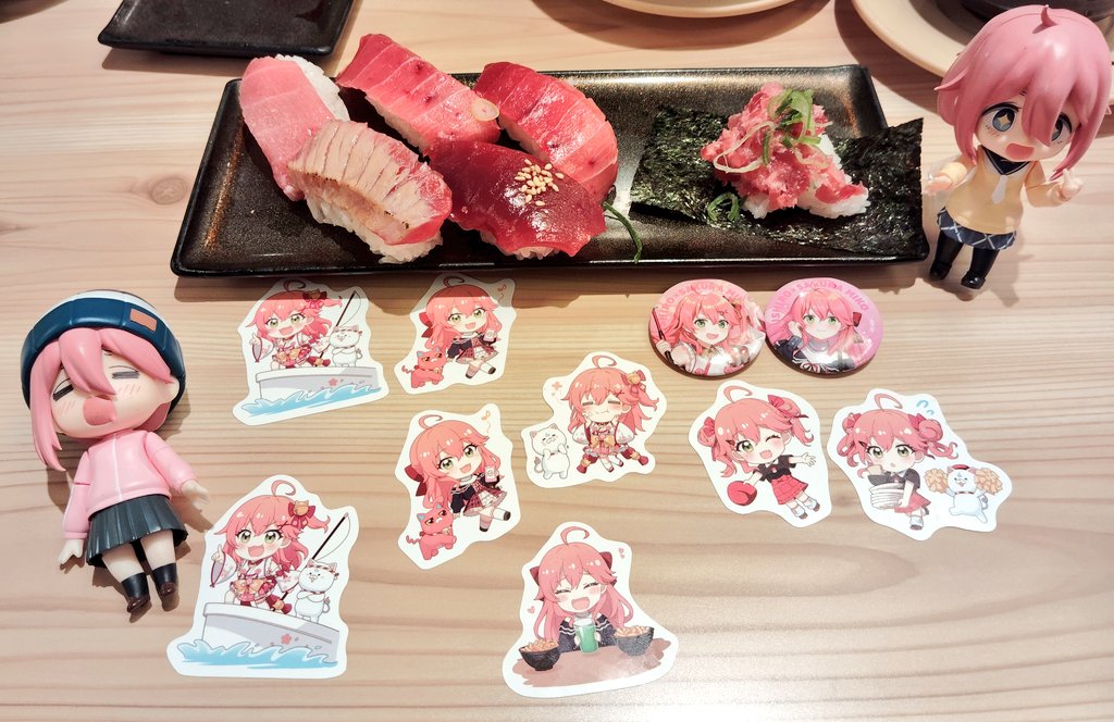 camp_camp0304's tweet image. AZKi SOLO LiVE 2025 &quot;Departure&quot;
本日開催！おめでとうございます㊗️

仕事で現地に行けなかったので今日から開催のスシロー×さくらみこコラボ参加😃

みこちピックは全種コンプ😃
なでさんとのピンク色髪同盟が出来た😁✌

#AZKi
#さくらみこ
#各務原なでしこ
#スシロー