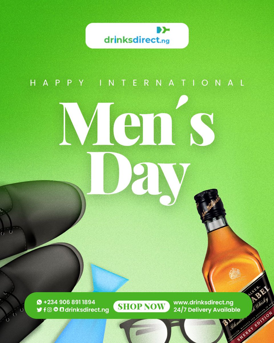 Drinks_Directng's tweet photo. Here’s to the men who make every moment toast-worthy 🍷🥂 Happy International Men’s Day! Celebrate the men in your life with the perfect drinks from Drinksdirect.

To order: 
https://t.co/eoIufuAB4g
Call/WhatsApp: 09068911894 #happyinternationalmensday https://t.co/YQpgApdQVQ