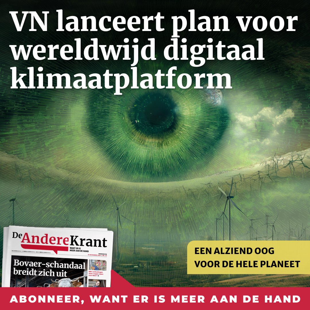 AndereKrant's tweet image. Er moet een centraal geleid, planetair digitaal netwerk worden opgetuigd om het wereldwijde klimaatbeleid aan te sturen. Een plan voor zo’n ‘Global Digital Public Infrastructure for Climate’ is gelanceerd op de VN-klimaatconferentie in Brazilië. Volgens de Zweedse onderzoeker…