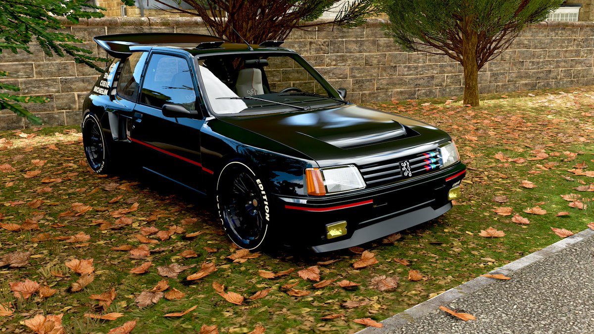 knt2345projectT's tweet image. 恐らくラリーだからと選ばれた205 Forza Editoin。他と比べて地味なFEだけどツラは完璧だし車高もかなり下がる。FH5ではここまで下がらないしツラ調整も多分未実装。こんなにキマってるのにFH4で終わるの勿体無い　　
#Forzahorizon4