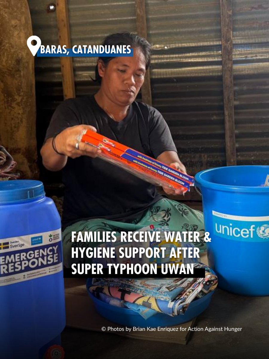 EndHungerPH's tweet image. #SupertyphoonUwan damaged Agnes’ home and bathroom in📍Baras, Catanduanes, making hygiene a daily struggle. @unicefphils and @EndHungerPH are providing hygiene and water kits to help families like hers stay healthy and rebuild with dignity, thanks to the support of @Sida.