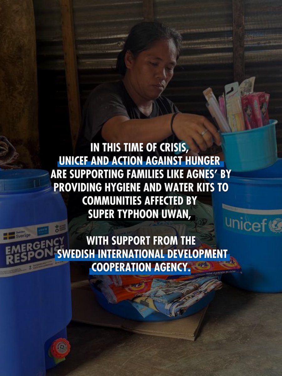 EndHungerPH's tweet image. #SupertyphoonUwan damaged Agnes’ home and bathroom in📍Baras, Catanduanes, making hygiene a daily struggle. @unicefphils and @EndHungerPH are providing hygiene and water kits to help families like hers stay healthy and rebuild with dignity, thanks to the support of @Sida.