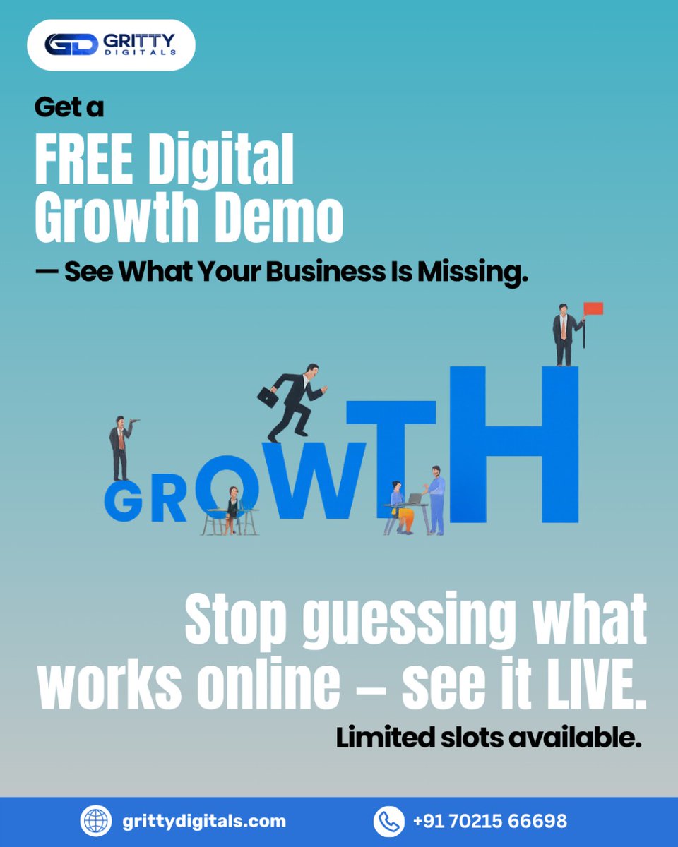 grittydigitals's tweet image. Your growth deserves clarity.
Get a FREE digital demo and see exactly what’s holding your business back.
Book now.

#GrittyDigitals #DigitalGrowth #FreeDemo #BusinessGrowth #DigitalMarketingIndia #WebsiteDesign #SEOExperts #SocialMediaMarketing #OnlineBranding
