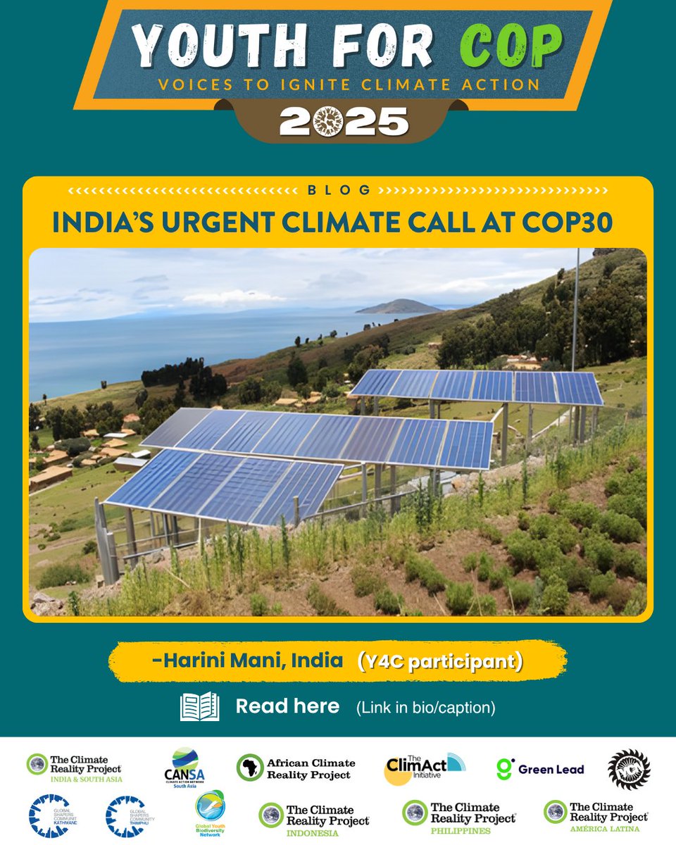 CR_INDSA's tweet image. 🌏Climate change isn’t distant - it’s reshaping life across #India.

In her #blog, #Youth4COP participant Harini Mani calls for stronger #adaptation, fair #ClimateFinance &amp;amp; people-centered action at #COP30 with youth, women &amp;amp; Indigenous voices at the core

tinyurl.com/Harini-Mani