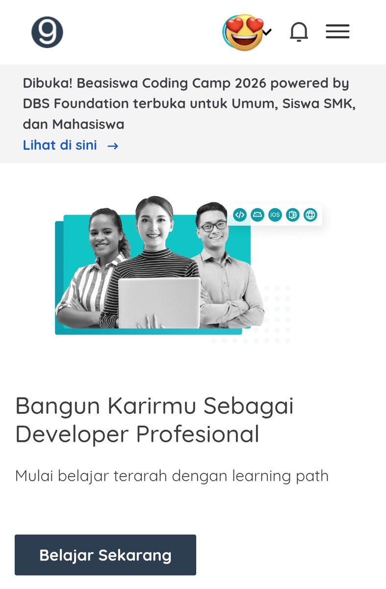 Nrlkri's tweet image. Daripada gabut mending upgrade skill misal belajar di @dicoding disini banyak sekali ilmu pemograman siapa tau ada yang minat, jujur review dari gue yang pernah ada di dalamnya di dicoding wadah pas untuk generasi muda yang suka belajar dibidang pemograman.