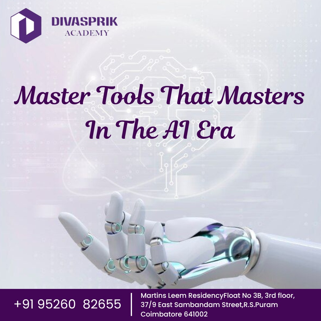 DivasprikAcdmy's tweet image. Upgrade your career with the best AI Tools Training in Coimbatore!
Master AI, Machine Learning &amp;amp; automation skills with expert mentors at Divasprik Academy.
Become job-ready for the AI era—enroll now!
#AITools #AITraining #AICourse #ArtificialIntelligence #Coimbatore #TechSkills