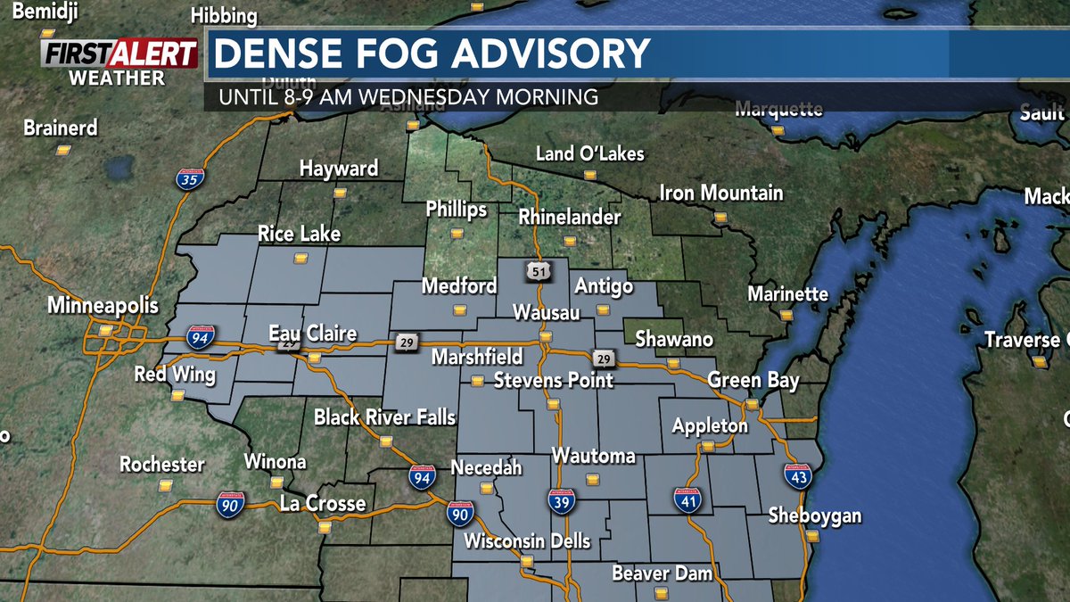 WxSpencerFurman's tweet image. [4:55 AM Wednesday]- It is FOGGY this morning across north central Wisconsin. Extra time will be needed to both scrape ice off of your car &amp;amp; on the drive into work itself.

#wiwx #wsawwx #FirstAlertWeather

STORY: wsaw.com/2025/11/19/den…