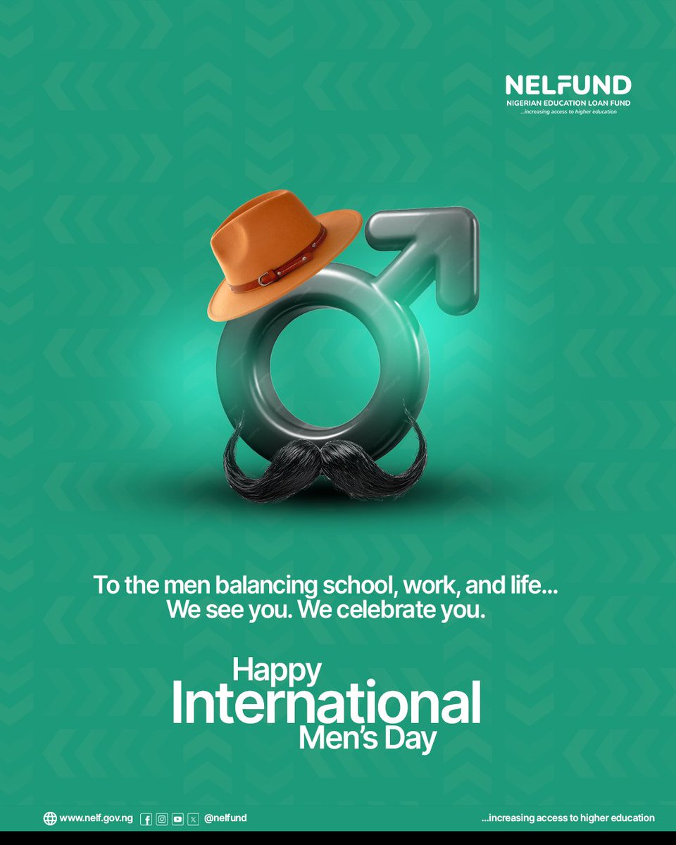 NELFUND's tweet image. Books. Bills. Big dreams.
You’re carrying it all, and still showing up.
Here’s to the men doing their best every day for themselves, their families, and their futures.
Happy International Men’s Day.

#InternationalMensDay
#NELFUNDStudentLoan