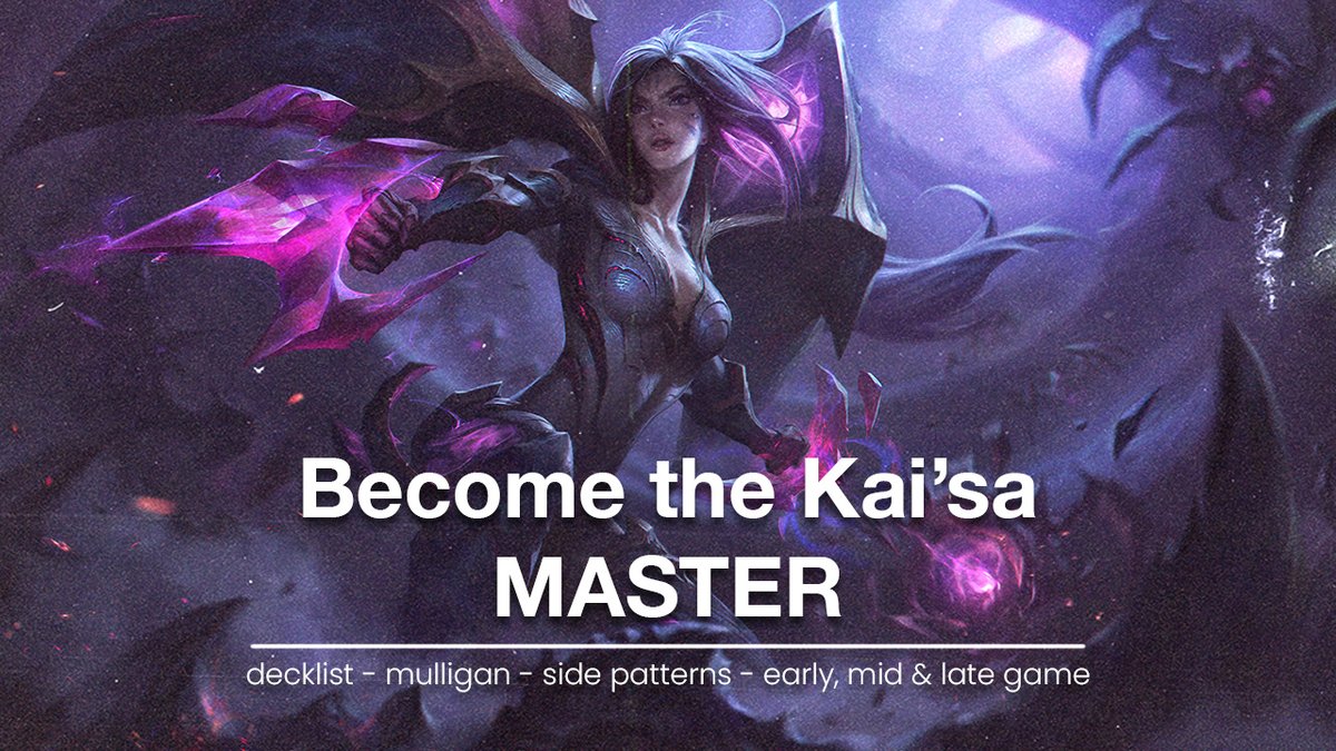 After a long wait, we're finally here.
<a href="/EugenioMassi98/">ProteusTrident</a>  Our first guide on Kai'sa is out in both English and Italian! Over 9350 words, over 25 pages of pure deck culture. Thank you to everyone who supports us!
Discount for the first 20: FIRST20
metafy.gg/guides/view/en…