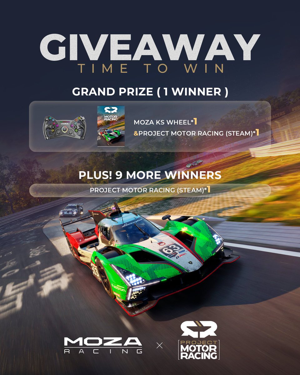 moza_racing's tweet image. Countdown alert — 6 days remain to join our giveaway with @projectmracing and welcome the official launch of Project Motor Racing! ⚡

Racers, this is your chance to be among the first to experience the game and hit the track with our iconic KS Steering Wheel!

🎁Prizes:…