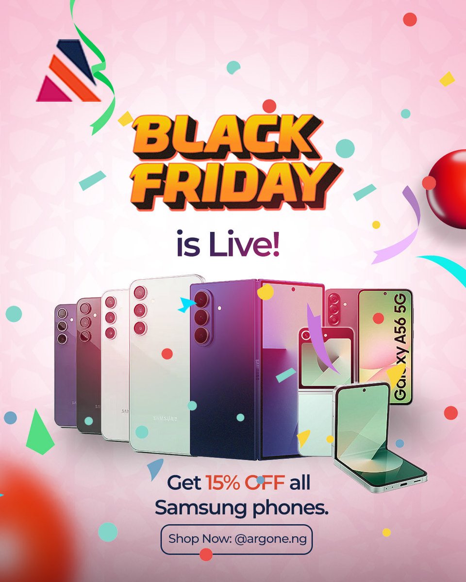 argone_ng's tweet photo. Enjoy a massive up to 15% OFF every Samsung smartphone this Black Friday.

From Galaxy A-series to flagship beasts — everything is discounted.
Don’t think too long. These deals won’t wait.

Shop now on https://t.co/qcjmx48pfs. https://t.co/EWCcQzeZPO