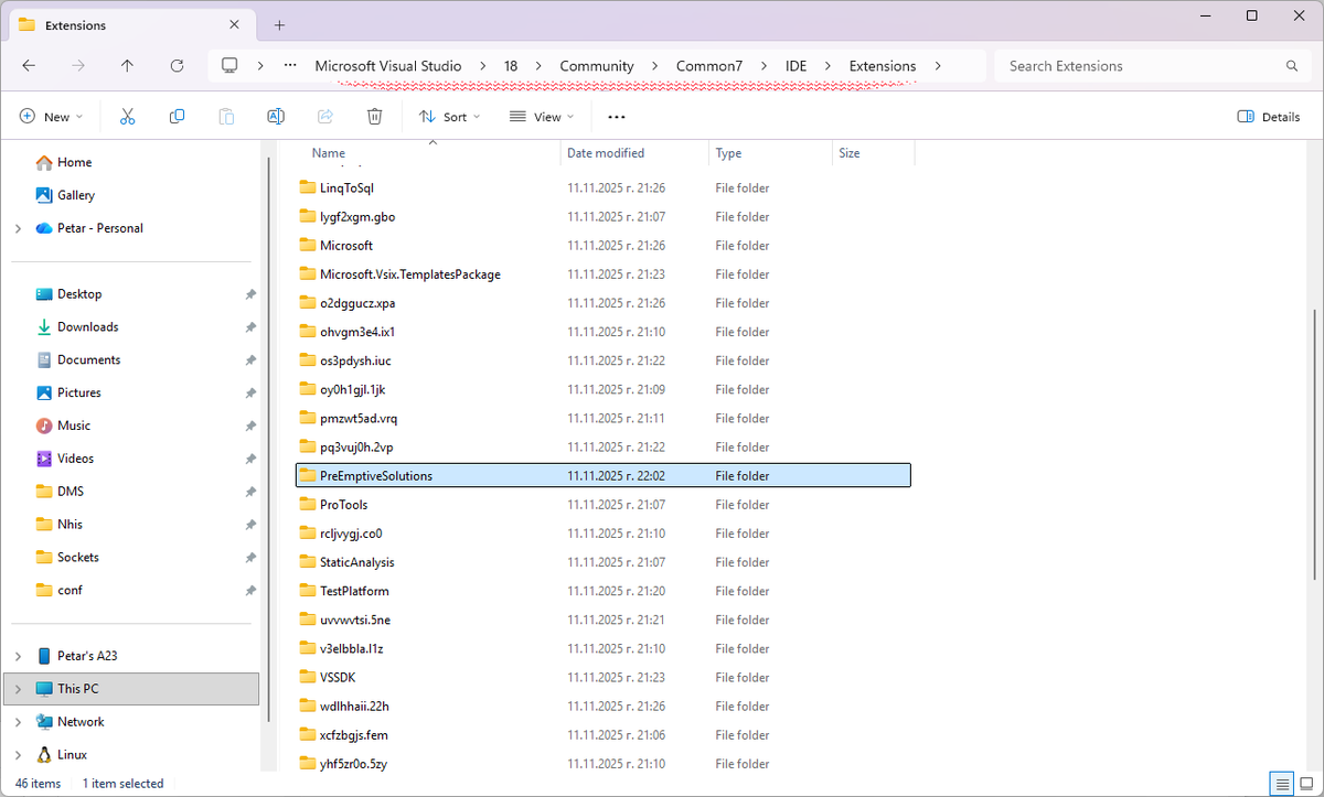 petar_masev's tweet image. #visualstudio #preemptive #dotfuscator

If you’re using the tool with a post-build command, you can just grab it from the installation’s extensions folder and copy it into the VS 2026 one. The installer doesn’t currently include the tool. But in a future version it will for sure.