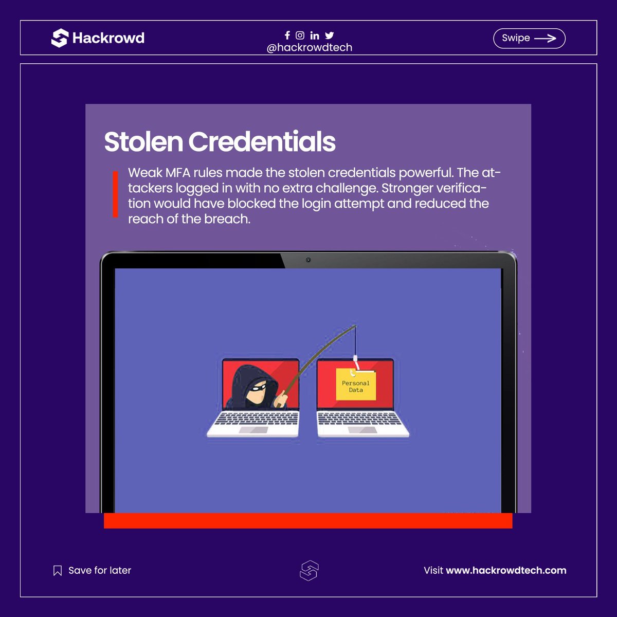 hackrowdtech's tweet image. One small mistake. That’s all it took.

A staff clicked a fake link → attackers got in, weak MFA → stolen credentials worked instantly.
the outcome was a security breach

Send us a  DM to for us to help you spot loopholes.

#CyberSecurity #Hackrowd #PenTesting #NigerianTech