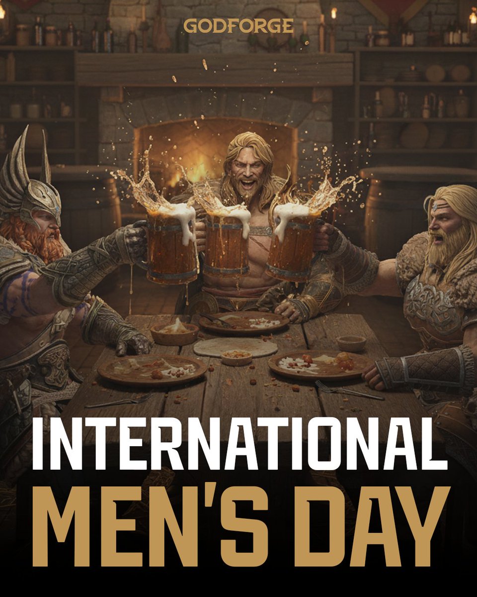 GodforgeGame's tweet image. Happy International Men&apos;s Day from a few of our male Heroes! 🍻