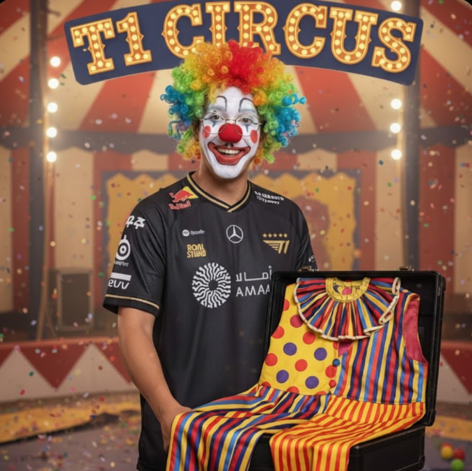 est1ff's tweet photo. @T1LoL Welcome to the circus. Please take your uniform!!!

Let's go t1 peyz!!!! https://t.co/aERf3ujyBn