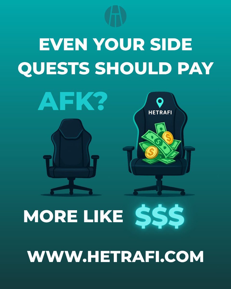 Even your side quests should pay!

Hetrafi! Sign up now!

#Hetrafi #Gaming #Videogames #Gamers