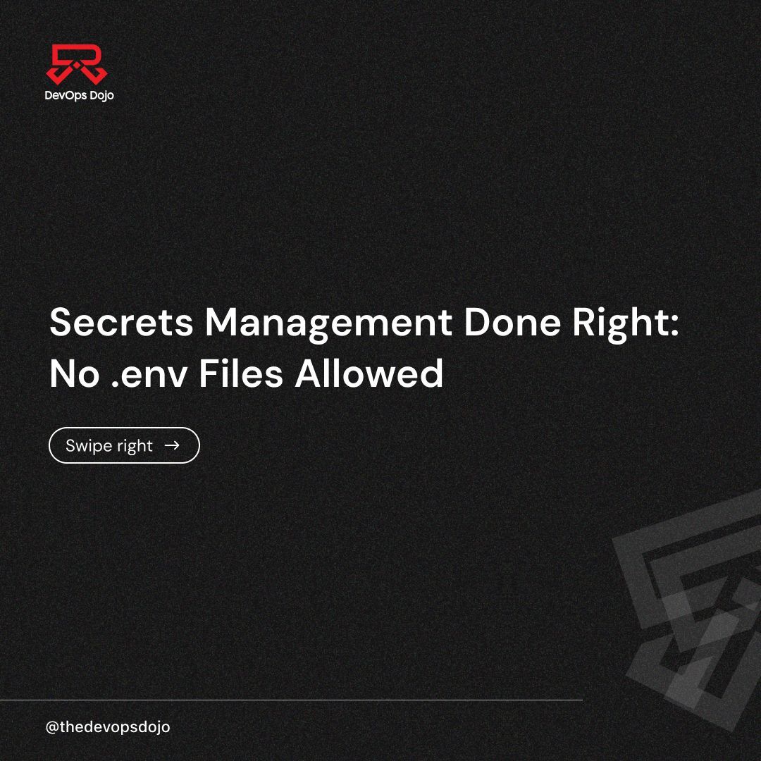 thedevopsdojo's tweet image. Secrets management goes beyond hiding values in .env files. In modern DevOps, security requires centralized secret stores, access control, and automated rotation. Here’s how to manage secrets the right way and keep your systems truly secure.
#DevOps #CyberSecurity #SRE