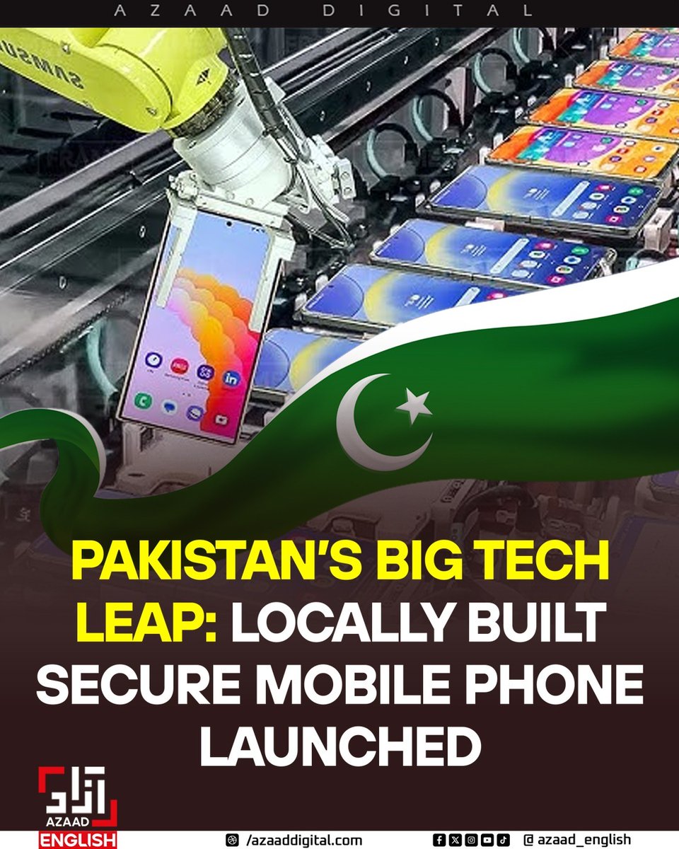 azaad_urdu's tweet image. Pakistan has made a major technological leap and has launched an indigenous made secure mobile phone.

For More Details: 
azaaddigital.com/technological-…