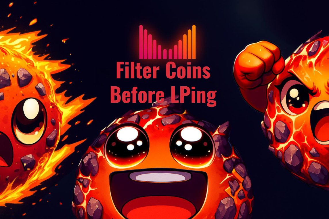 Filter Coins Before LPing illustration with cute lava characters