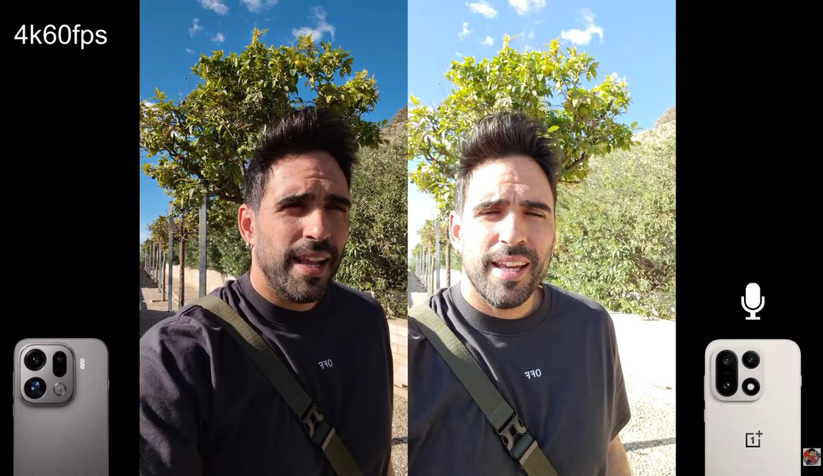 ISAQUES81's tweet image. Oppo Find X9 Pro vs Oneplus 15 in 4k60 video recording on the front camera
* Here you can see one of the major differences between them.

Credits: @2Megapixels_YT 
#oneplus15 #oppofindx9pro