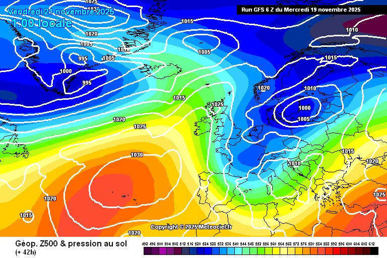 ElTiempoNavarra's tweet photo. #Nieve #Pamplona ❄️ ⛄️
Predicción del modelo estadounidense #GFS para las 01:00 h de la madrugada del jueves al viernes
#Nieve de manual para #Pamplona con los centros de acción y el aire frío en altura colocados en su sitio
La #Nieve está garantizada en la capital #Foral https://t.co/hkWiVUFl7t