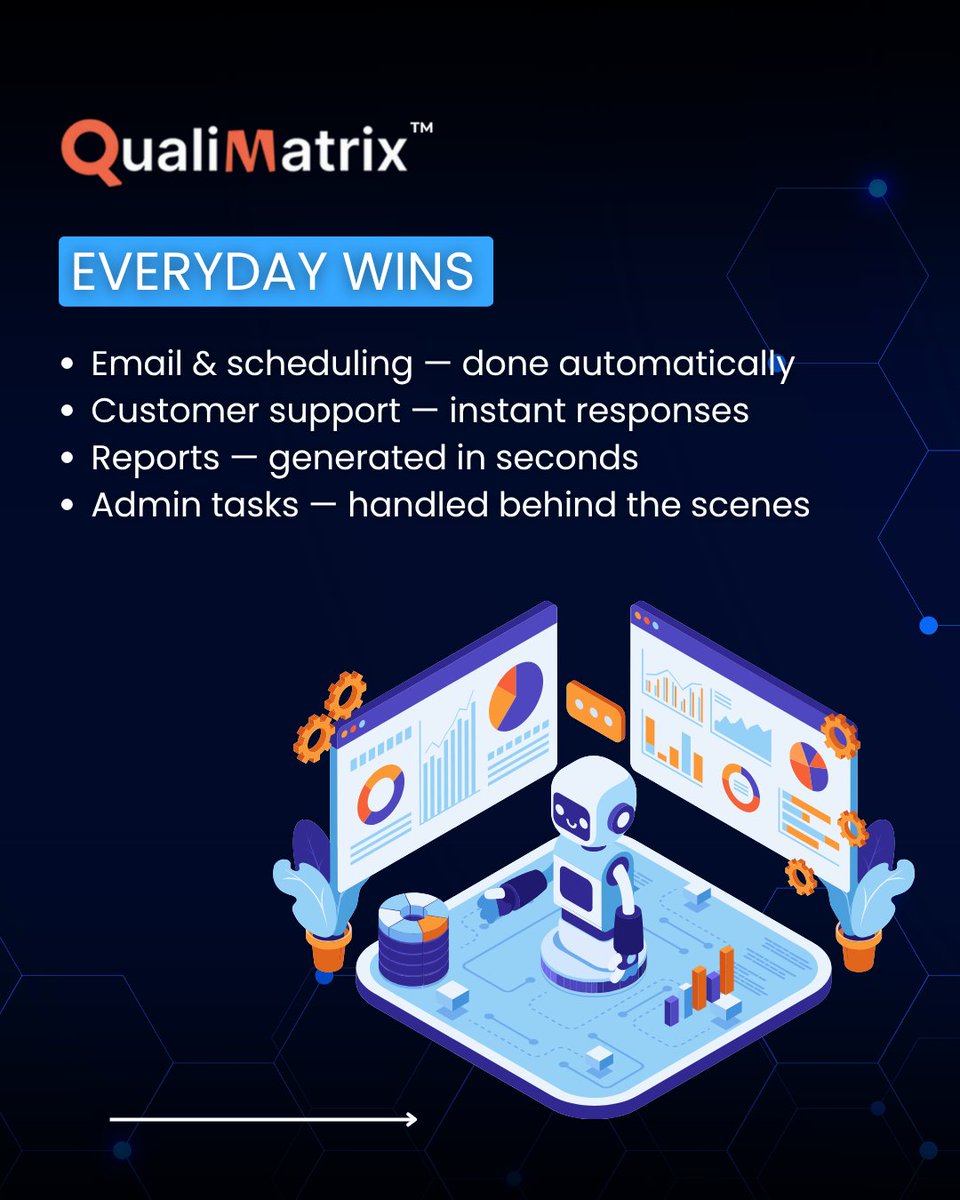 qualimatrix's tweet image. AI automation saves you time where it matters most.

Website :  qualimatrix.tech

#AIAutomation #AIForBusiness #Productivity #FutureOfWork #DigitalTransformation #AutomationTools #WorkSmarter #BusinessEfficiency #TechInnovation #TimeManagement #AIProductivity