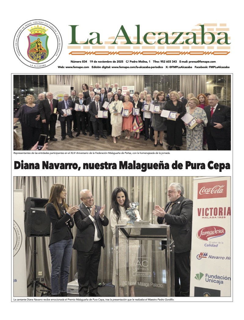 Un nuevo número de La Alcazaba nos trae acontecimientos tan destacados como la concesión del Premio Malagueña de Pura Cepa 2025 a la cantante Diana Navarro en el XLIV Aniversario del colectivo.

Ya disponible para su descarga 👇
femape.com/wp-content/upl…