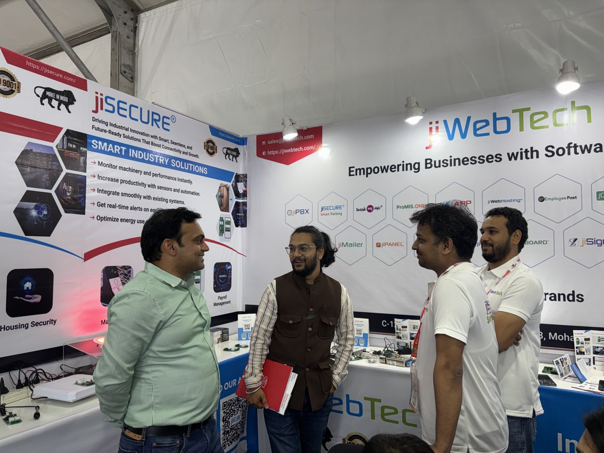 jiWebTech's tweet image. Day 4 at MACHMA Expo 2025 – A Grand Finish for jiSECURE!

The final day wrapped up with incredible energy as visitors, tech enthusiasts, and industry leaders explored our smart automation innovations. 

#jiSECURE #SmartSolutions #SmartHome #SmartCity #SmartOffice #SmartIndustry