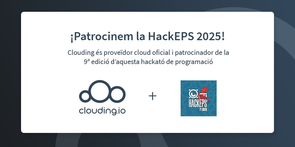 cloudingio's tweet image. 📍Els dies 22 i 23 de novembre es celebra a Lleida la 9ª edició de @hackeps, la hackató de programació organitzada per @lleidahack. 

Estem encantats de ser el proveïdor cloud oficial de l&apos;esdevinement i patrocinadors 🚀☁️
                 
#CloudComputing #hackaton #programacion