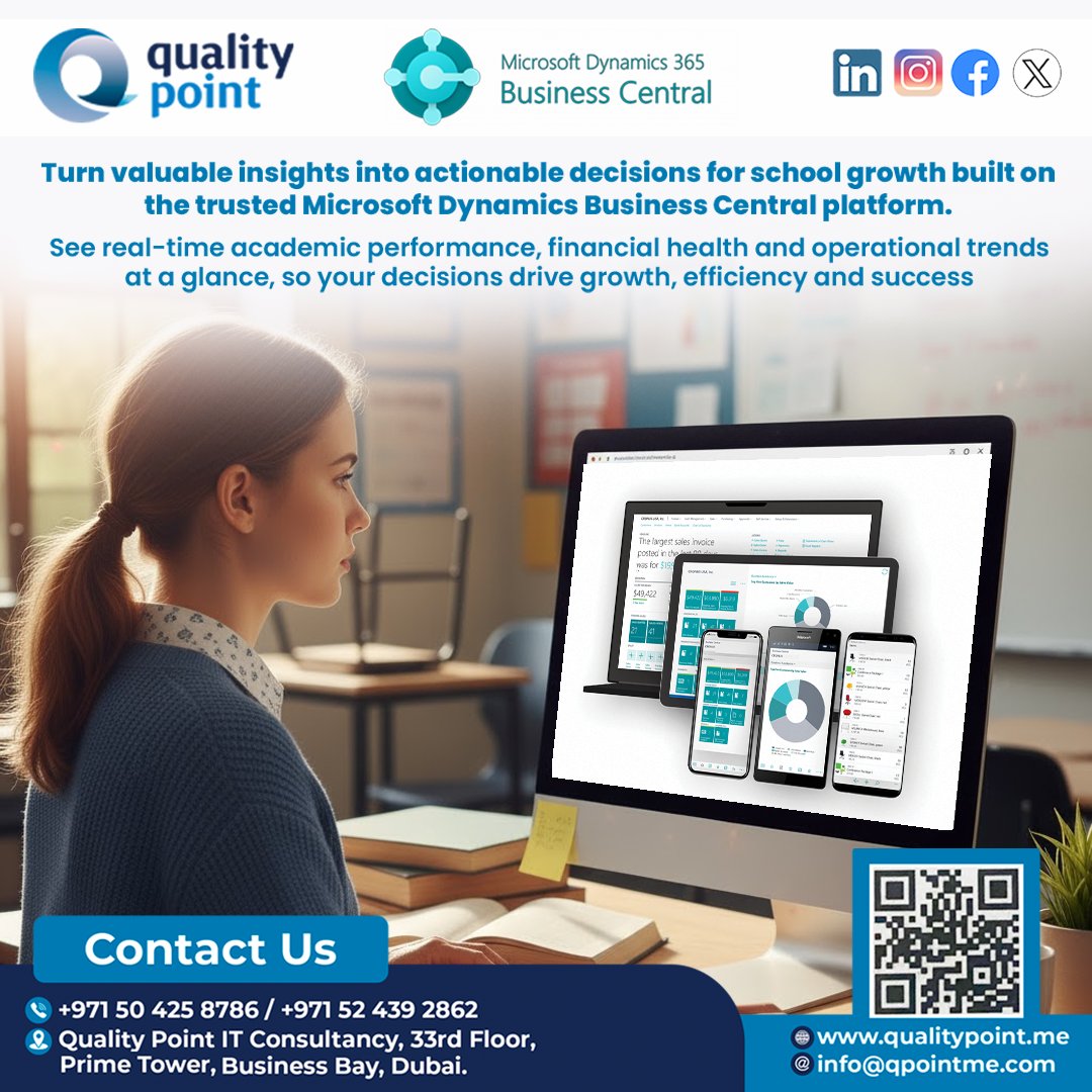qualitypointdxb's tweet image. 𝗔𝗰𝗵𝗶𝗲𝘃𝗲 𝘂𝗻𝗺𝗮𝘁𝗰𝗵𝗲𝗱 𝘀𝗰𝗵𝗼𝗼𝗹 𝗲𝗳𝗳𝗶𝗰𝗶𝗲𝗻𝗰𝘆 𝗮𝗻𝗱 𝗮𝗰𝗮𝗱𝗲𝗺𝗶𝗰 𝗲𝘅𝗰𝗲𝗹𝗹𝗲𝗻𝗰𝗲 𝘁𝗵𝗿𝗼𝘂𝗴𝗵 𝘀𝗺𝗮𝗿𝘁𝗲𝗿 𝗺𝗮𝗻𝗮𝗴𝗲𝗺𝗲𝗻𝘁 𝗮𝗻𝗱 𝗿𝗲𝗮𝗹-𝘁𝗶𝗺𝗲 𝗶𝗻𝘀𝗶𝗴𝗵𝘁𝘀.

#BusinessCentral #MicrosoftDynamics #dynamics365 #microsoft #crm #cloud