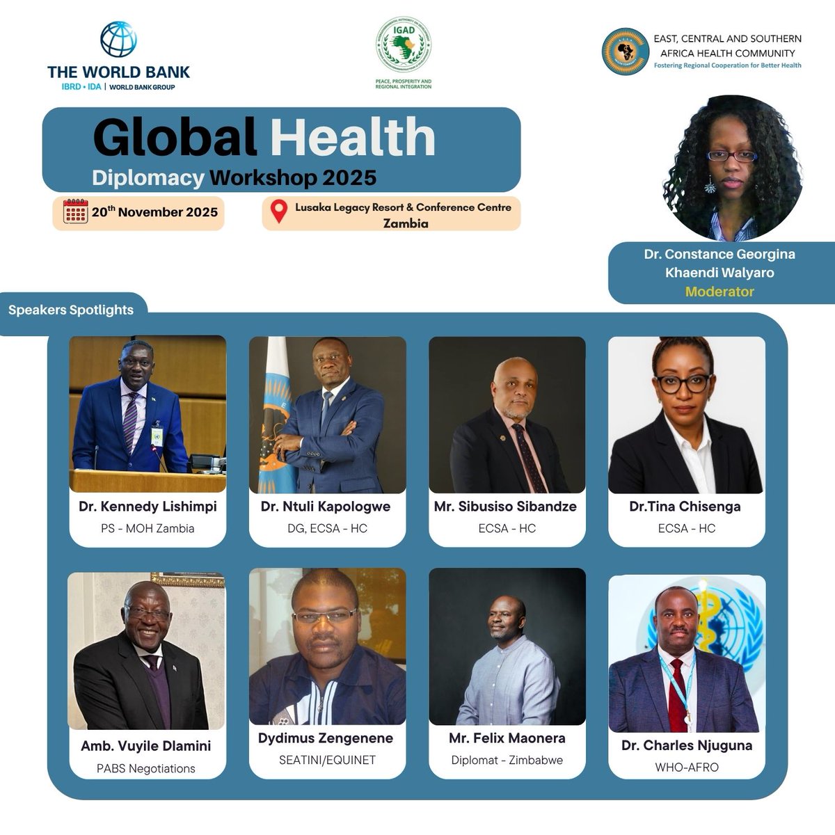 🔔 𝗧𝗼𝗺𝗼𝗿𝗿𝗼𝘄 𝗶𝘀 𝘁𝗵𝗲 𝗱𝗮𝘆!

As we gear up for the Global Health Diplomacy Workshop 2025, we invite you to explore our Speakers Spotlight; a lineup of distinguished leaders shaping regional and global health diplomacy.

From senior government officials and diplomats