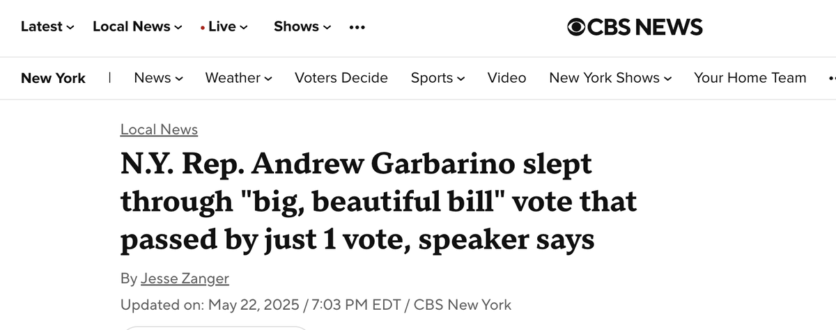 BreannaMorello's tweet image. Congressman Andrew Garbarino voted &apos;present&apos; on Stacey Plaskett censure.

That&apos;s actually an improvement given the fact he slept through the Big Beautiful Bill vote.
 
Garbarino is a swamp creature and owes them significantly.

He&apos;s the kind of guy that falls in line.