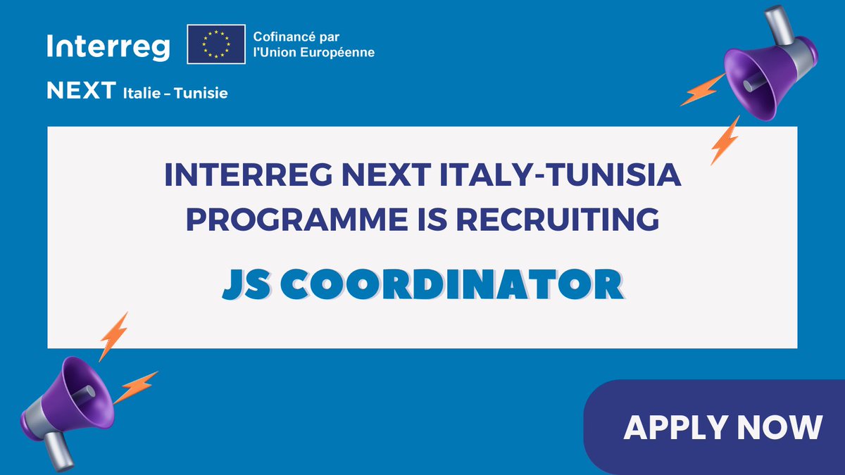 tesimnext's tweet image. 🇮🇹 🇹🇳🚨 𝗝𝗼𝗯 𝗔𝗹𝗲𝗿𝘁: Coordinator for Joint Secretariat of @ItalieTunisie Programme.
The Sicilian Region is looking for an experienced professional in EU cooperation programmes. 
Key responsibilities and requirements 👉 italietunisie.eu/it/avviso-pubb…
📝Apply by 1⃣4⃣ December 2025