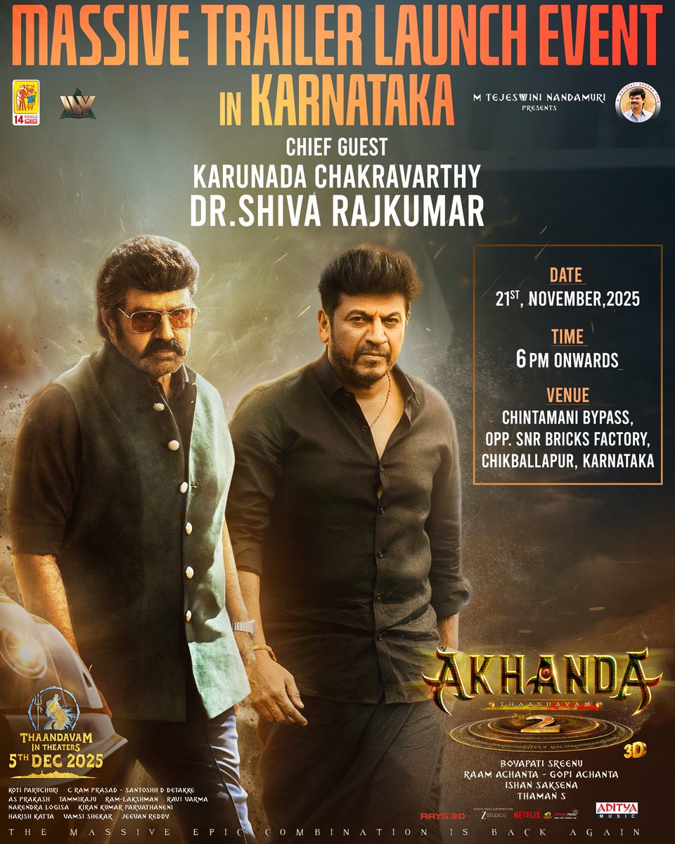 GetsCinema's tweet image. #ShivaRajKumar - KANNADA CHAKRAVARTY - going to Attend GOD of MASSES NBK #Akhanda2 Trailer Event in Karnataka.