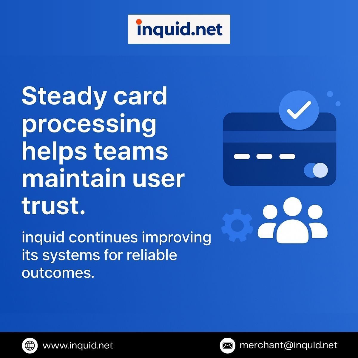 InquidNet's tweet image. Steady card processing helps teams maintain user trust. inquid continues improving its systems for reliable outcomes.
inquid.net/credit-card-pr…

#cardprocessing #saastech #paymenttech #fintechbuild