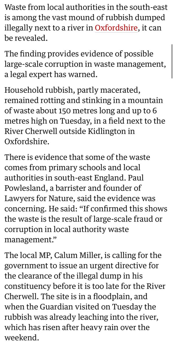 paulpowlesland's tweet image. Guardian investigations by @sandralaville confirm the findings of local river guardians that the Cherwell waste dump contains rubbish from local authority waste collections and that @EnvAgency failed to close off the site once they knew about it, which led to further rubbish…