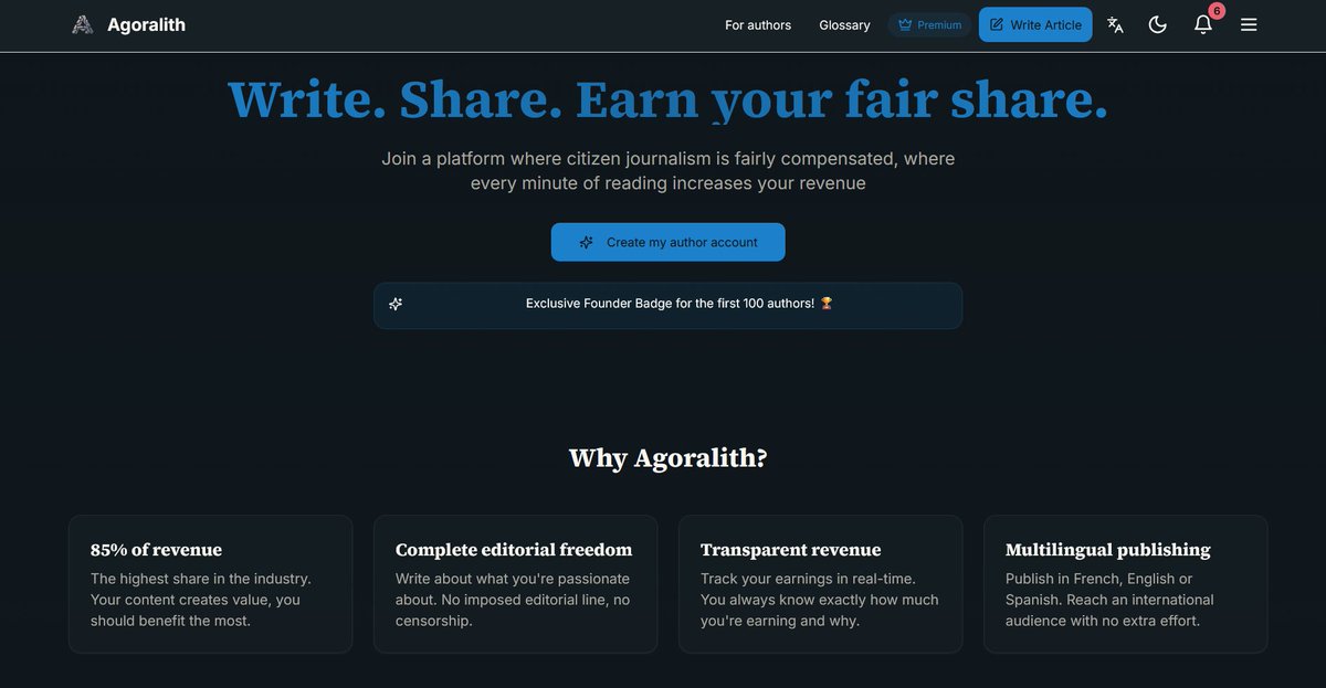 agoralith's tweet image. The entire platform was built end-to-end with Lovable:
- Frontend
- Backend
- Database
- Auth
- Edge Functions
- Stripe integration
- Blockchain interactions
- Full moderation system
All inside one unified workflow.
#lovable #fullstack @Lovable @0xPolygon