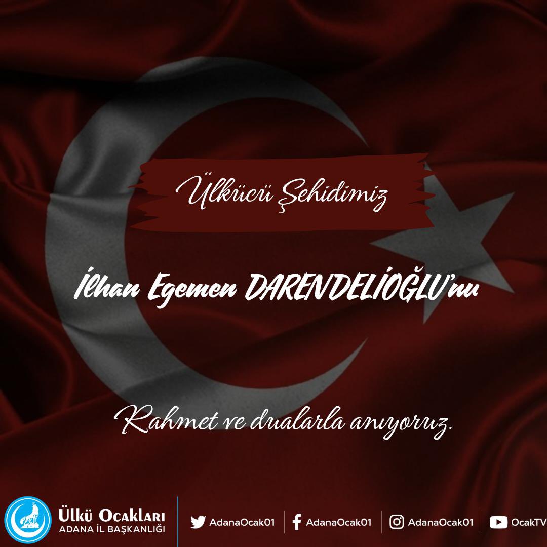 Ülkücü Şehidimiz #İlhanEgemenDarendelioğlu'nu şehadetinin yıl dönümünde rahmet ve minnetle anıyoruz.
