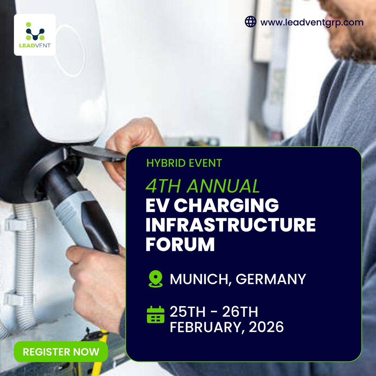 leadvent's tweet image. Powering the Future: 4th Annual EV Charging Infrastructure Forum

Save the Date: 25th - 26th February 2026 in Munich, Germany.

-bit.ly/4owmtEa

#EVChargingForum #ElectricMobility #EVInfrastructure #SustainableTransport #ChargingInnovation #SmartMobility #Energy