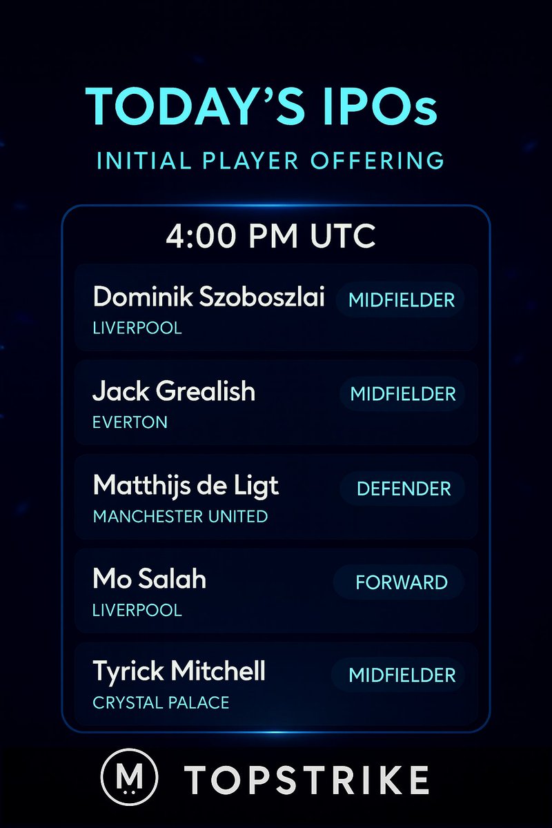 TopStrikeIO's tweet image. Some Wednesday Wonders for you today 🔥
Which IPO are you jumping into today?