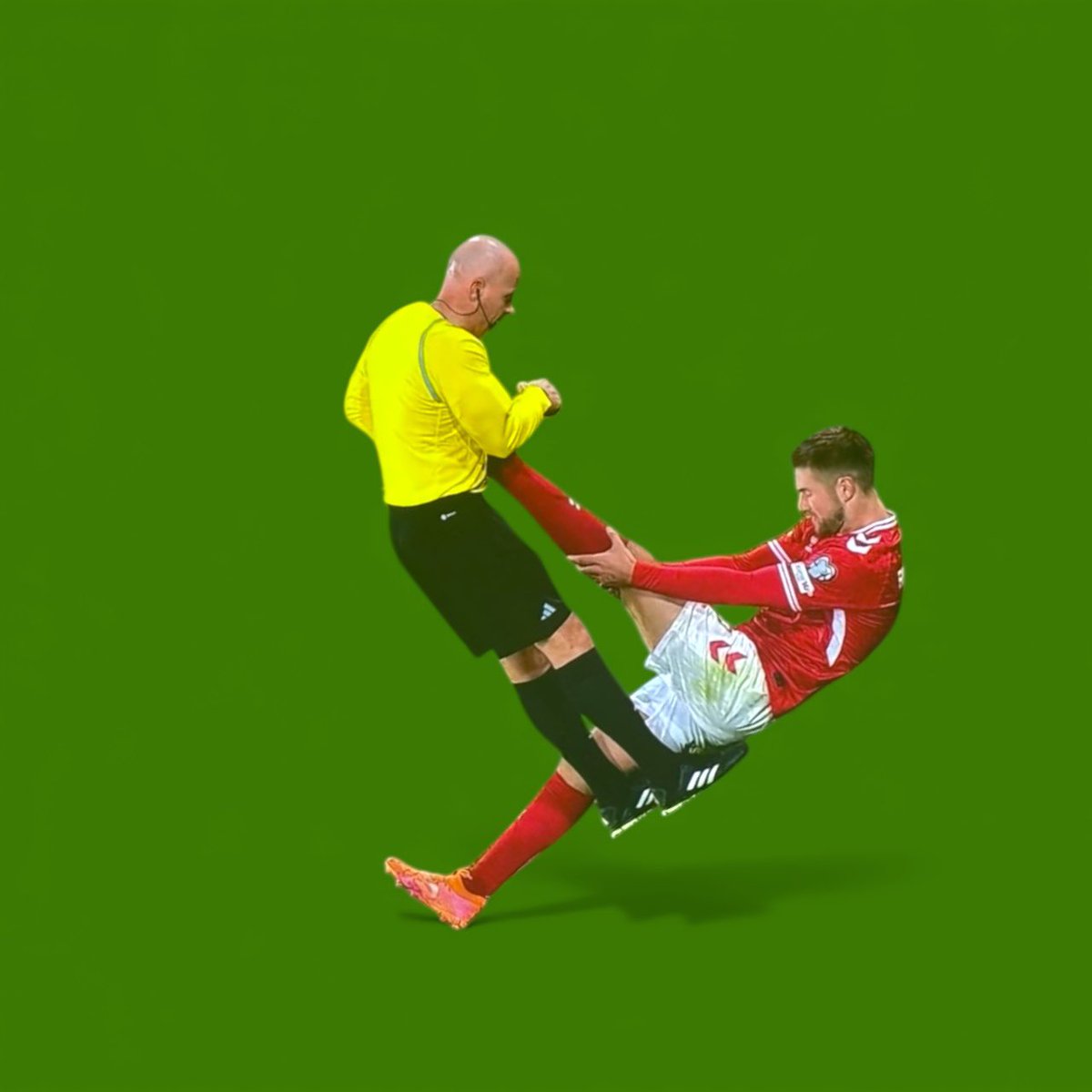 Some overhead kick last night in the Scotland Denmark game…