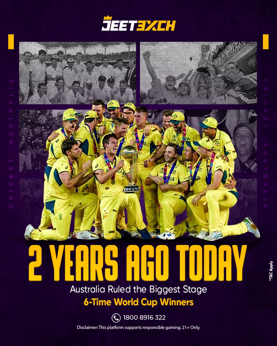jeetexch's tweet image. Two years since the ultimate ambush in India. They proved why they are champions on the biggest stage.

Click the link in the bio!
+91 9372 277 362
1800 8916 322

#JeetExch #AustralianDominance #CWC2023 #Anniversary #WorldChampions  #cricketerlife #cricketday #cricketlove
