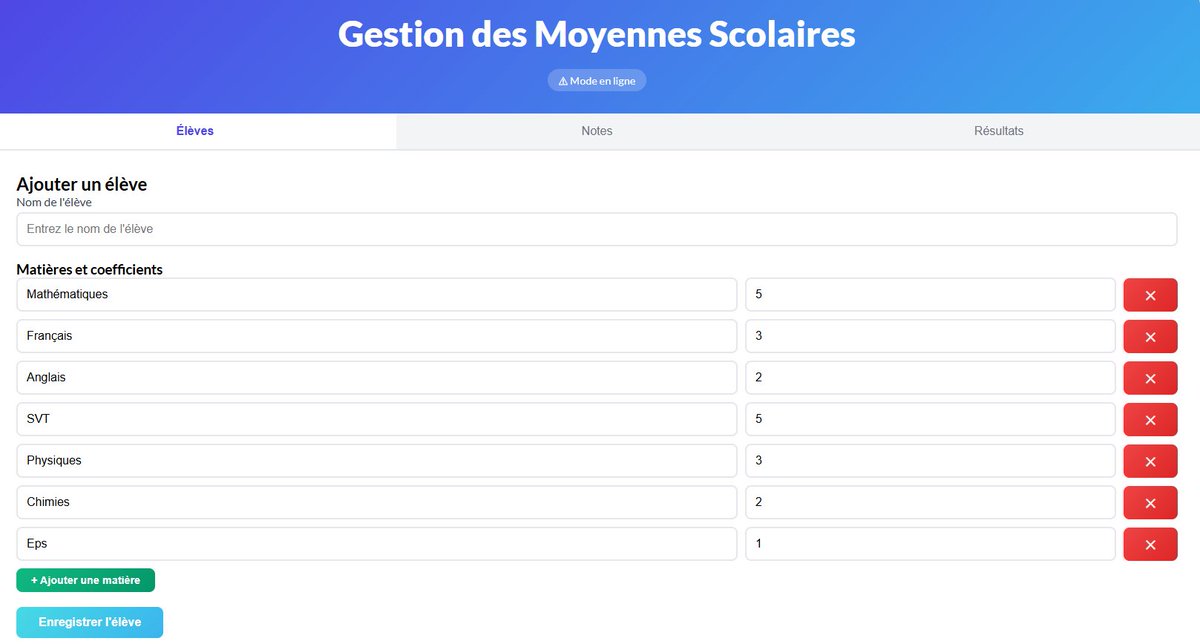 CorneilleNkwel's tweet image. je vous présente ma première Application web
construite avec javascript , elle a pour but de simplifier le travail des professeurs dans la gestion des notes des élèves 
s&apos;il y a des professeurs ici vous pouvez tester et faire des retours 
…me-de-gestion-des-notes-de.vercel.app