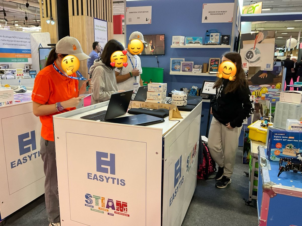 ATSVilgenis's tweet image. Nous sommes sur le stand @Easytis F7 du salon @educatechexpo 
Nous parlons du super robot @ThymioII . 
Des caméras #huskylens du projet #yeswecode de @Fond_CGenial 
De nos détecteurs de #co2 #AirQuality 
#maths #ia